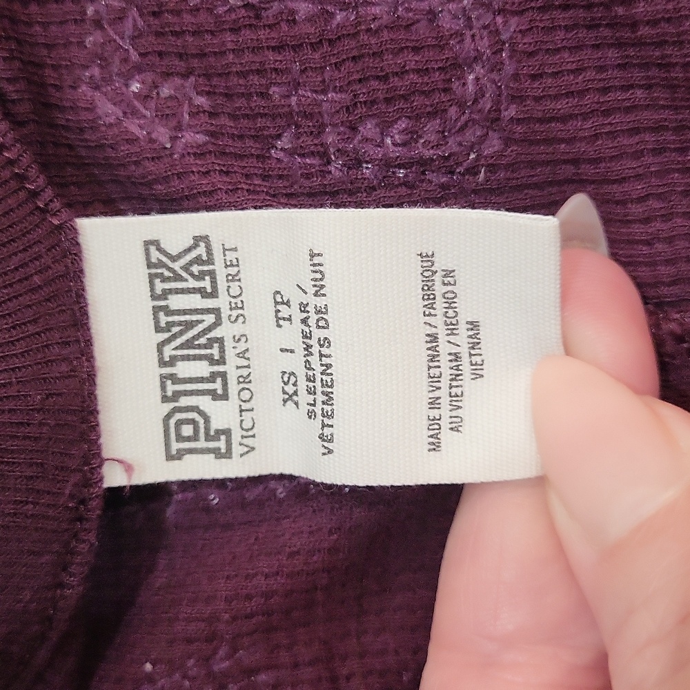 PINK Victoria's Secret Burgundy Pajama Onesie - Picture 5 of 14